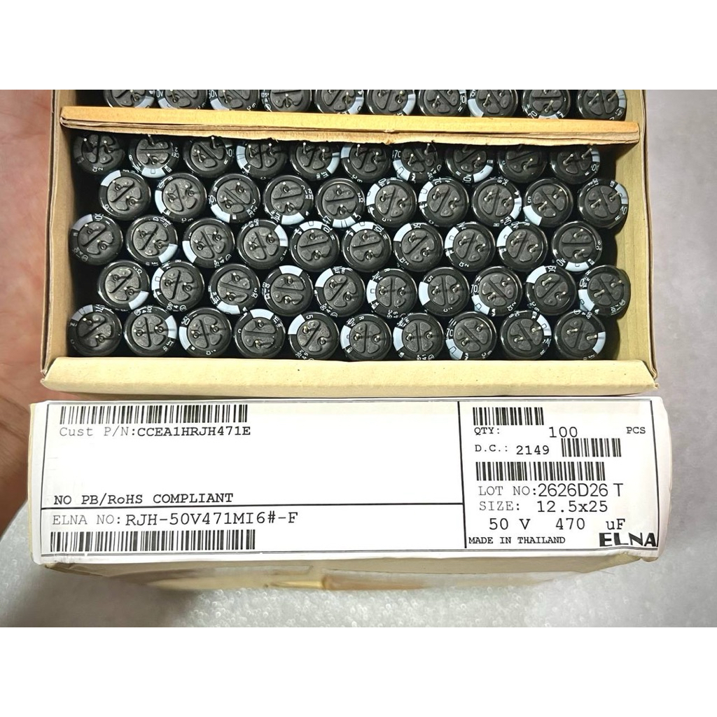 [ 2 con ] TỤ ELNA RJH 50V 470UF 50V , 50V470UF , 470UF50V ( KT 12.5x25mm ) xịn