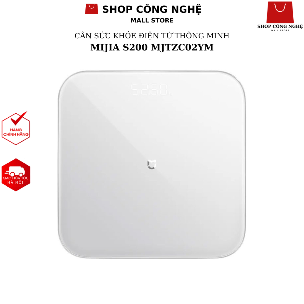 Cân điện tử thông minh Xiaomi Scale 2 Mijia S200 theo dõi sức khỏe đồng bộ với điệnthoại, miLife S20
