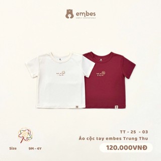 Embes Áo Cộc Tay Trung Thu, Áo In Hình Ngôi Sao Cho Bé Trai Bé Gái (Không Kèm Yếm)