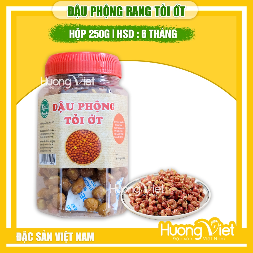 Đậu phộng rang tỏi ớt loại ngon 250g, đậu phộng cháy tỏi ớt, đồ ăn vặt Sài Gòn, đậu phộng rang ít ca