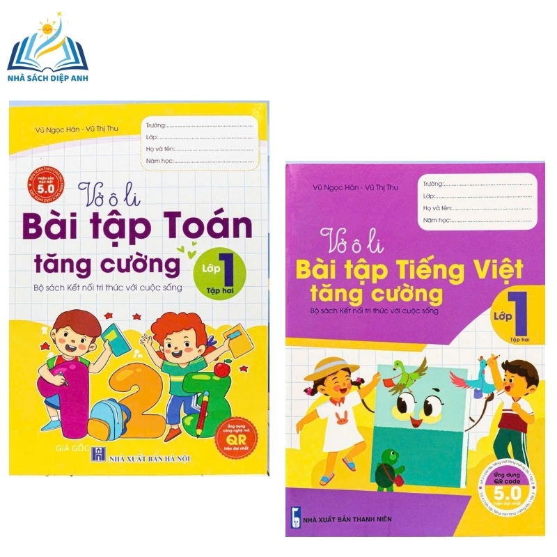 Sách - Combo Vở Ô Li Bài Tập Toán & Tiếng Việt Tăng Cường Lớp 1 - Tập 2 - Sách Kết Nối Tri Thức