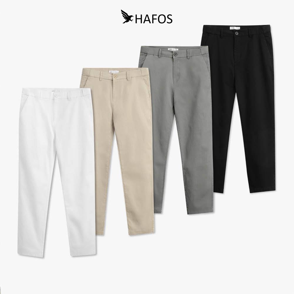  Quần dài kaki nam HAFOS lưng thun Sidetab Form Regular thoải mái. Quần kaki nam phiên bản cải tiến co giãn ít nhăn 