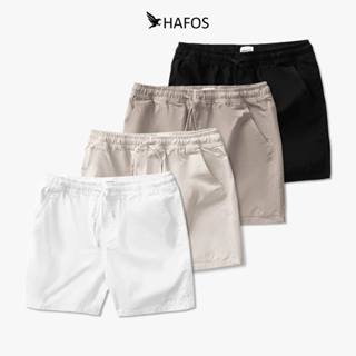 Quần Short Nam HAFOS SoftShort vải Kaki mềm mịn, cạp chun trên gối. Quần đùi kaki nam phom siêu hách dáng