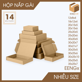 Combo 20 Hộp carton nắp gài đóng hàng giá rẻ - Hộp gói hàng thời trang - Size nhỏ trung - EENG