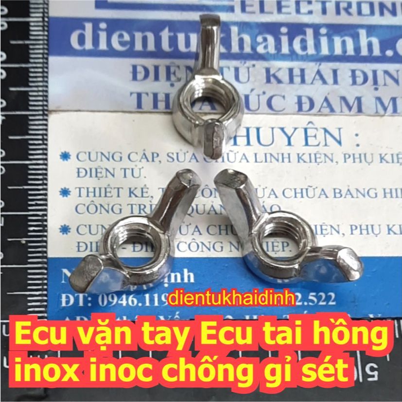 20 CON Ecu vặn tay Eru cánh bướm tai hồng chuồn chuồn inox inoc chống gỉ sét M4 M5 M6 M8 M10 kde7583