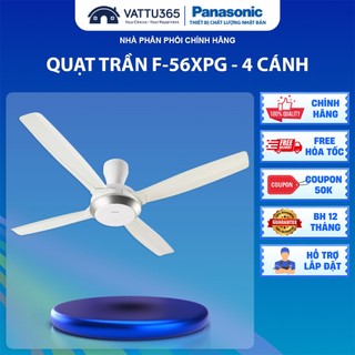 Quạt trần Panasonic 4 cánh F-56XPG-W Trắng có điều khiển từ xa, 59W, SX tại Malaysia, BH 12 tháng