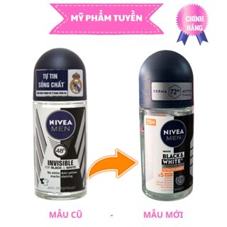 Lăn khử mùi ngăn ngừa ố vàng Nivea Men Invisible For Black and White 50ml
