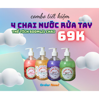  COMBO 4 CHAI Xà phòng nước rửa tay chai gel sữa CANARY hương DÂU DƯA LƯỚI,TRÀ XANH,LAVENDER 500ml chai sạch khuẩn an t 