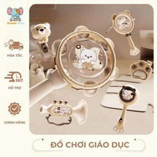 Đồ CHơi Giáo Giục Thông MInh, Nhạc Cụ Gõ, Trống Lắc, Gặm Nướu Cho Bé Doomi Baby - HT774