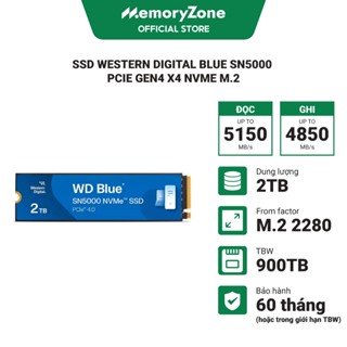 Ổ cứng SSD Western Digital Blue SN5000 500GB - 1TB - 2TB PCIe Gen4 x4 NVMe M.2