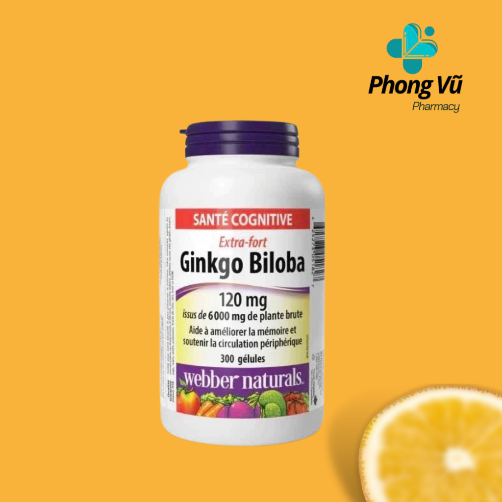 BỔ NÃO GINKGO BILOBA 120mg WEBBER CANADA- HỘP 300 VIÊN