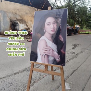 Khung ảnh gỗ mica  tráng gương  treo tường khổ lớn 40x60cm in theo yêu cầu