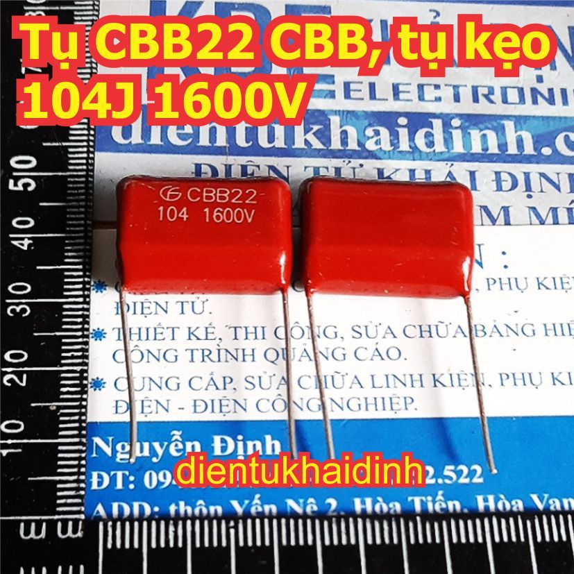 30 con TỤ CBB22 tụ CBB kẹo nâu đỏ không phân cực 104J 400V 450V 630V 1000V 1KV 1600V 1.6KV 104 0.1UF