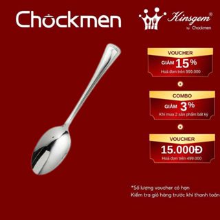 Set 6 Thìa KINSGEM ByCHOCKMEN Inox 181/10Cao Cấp Muỗng Canh Muôi Ăn Phở Bộ Thìa Dĩa Bàn Ăn Sang Trọng Xuất Âu