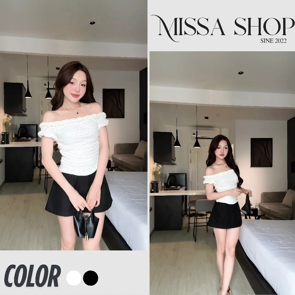  Áo Trễ Vai Nữ Chất Ren Hoa Nhí Thiết Kế 2 Dây Bản To Kiểu Xoắn Phong Cách Sang Trọng cho Nữ|Missa.Saigon| 