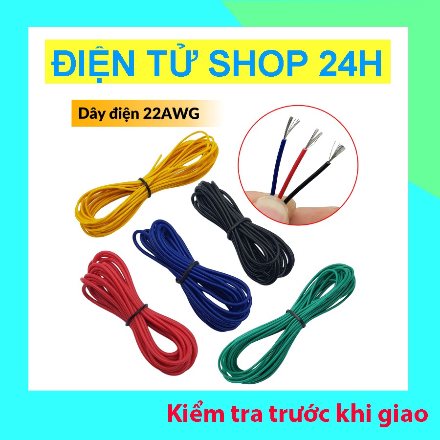 Cuộn Dây Điện Đơn 5 Mét Nhiều Lõi 22AWG – Dây Đồng Bọc Nhựa PVC