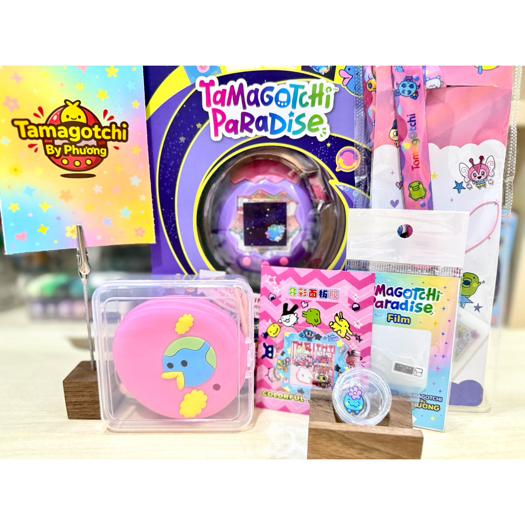 [Combo] Phụ kiện máy nuôi thú ảo Tamagotchi Paradise, Ốp lưng Tamagotchi Paradise, dán màn hình Tama