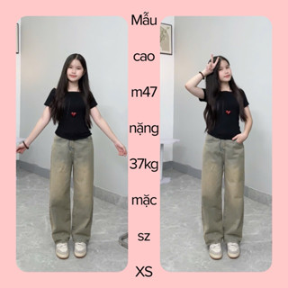 (SUÔNG NẤM LÙN) QUẦN JEANS NỮ TRƠN MÀU XANH VÀNG ÁNH BẠC ( 9 tấc - 90cm )