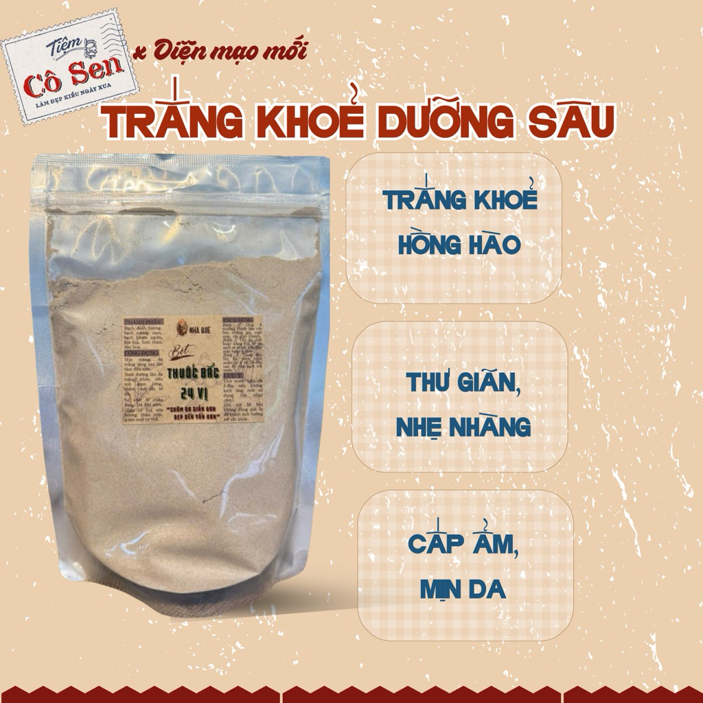 BỘT THẢO MỘC Ủ TRẮNG DA 24 VỊ 100GR