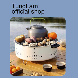 Bếp Nướng Than Hoa BBQ để bàn size 30cm chống nóng hàng loại 1 hộp xanh lòng bếp đen