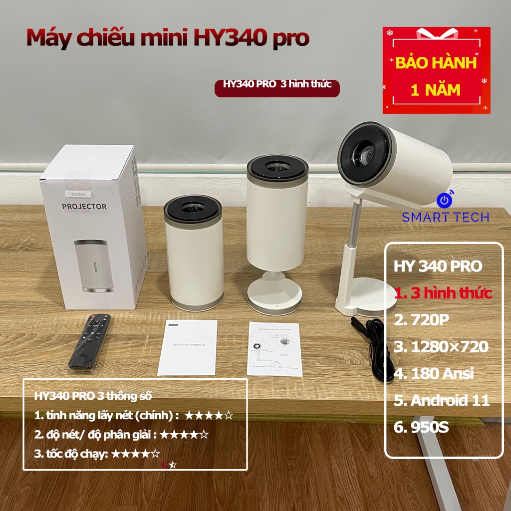 [MỚI] Máy chiếu mini HY340 PRO / HY300 PRO / HY320 / HY320 Mini Full HD android 11.0 sáng 300 ansi | BigBuy360 - bigbuy360.vn