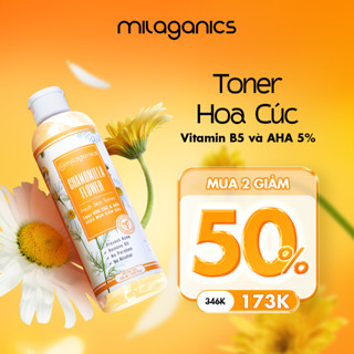 [MUA 2 GIẢM 50%] Toner hoa cúc MILAGANICS hỗ trợ giảm mụn kiềm dầu toner 5% aha cho da mụn 250ml