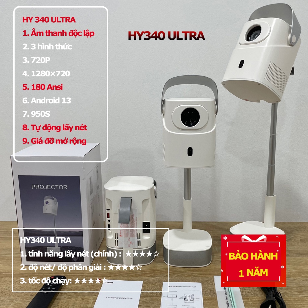 [MỚI] Máy chiếu mini HY340 PRO / HY300 PRO / HY320 / HY320 Mini Full HD android 11.0 sáng 300 ansi | BigBuy360 - bigbuy360.vn