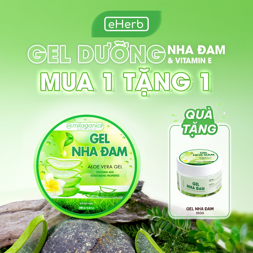 [MUA 1 TẶNG 1] Gel Nha Đam Dưỡng Ẩm & Làm Mềm Da - Gel Lô Hội Tươi Aloe Vera Gel MILAGANICS (Hũ)