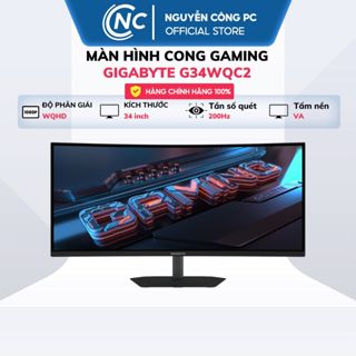 Màn Hình Cong Gaming Gigabyte G34WQC2 / G34WQCP 34"| 2K | VA| 180Hz| 1ms - BH 36 tháng
