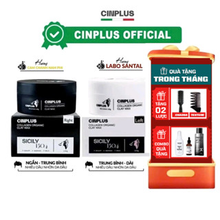 Sáp vuốt tóc nam SICILY CINPLUS CLAY WAX 100gr Left Trắng , Right Đen + Tặng 2 lược tạo kiểu tóc