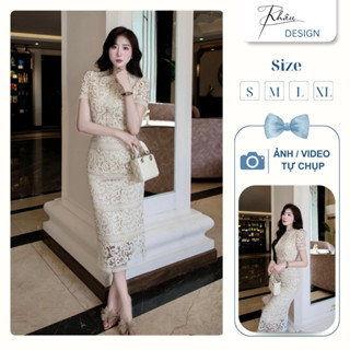 Đầm thiết kế thương hiệu Ren DESIGN by Khâu ren họa tiết nana sang chảnh