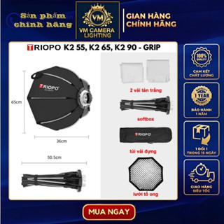 Softbox Bát Giác Triopo Thao Tác Nhanh K2 55cm ,65cm, 90cm ( Không bao gồm đèn )