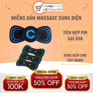Bộ Dán Massage Xung Điện EMS Có Sạc USB Giảm Nhức Mỏi Cổ Vai Gáy, Bắp Tay, Lưng Hiệu Quả, Thư Giãn Cơ