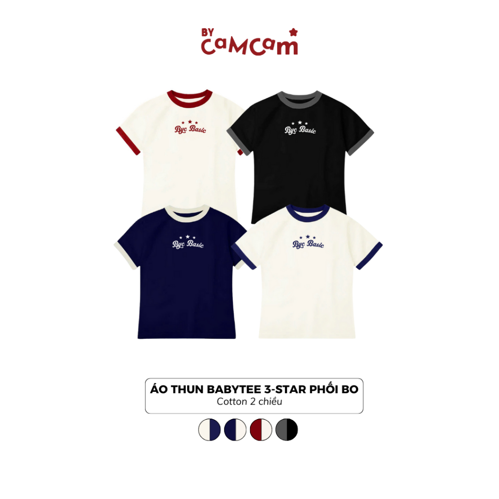 Áo Thun Babytee 3-Star Form Fit Regular 𝑩𝒚𝒄𝒂𝒎𝒄𝒂𝒎 Cotton 2 Chiều Đứng Form ABN297 | BigBuy360 - bigbuy360.vn