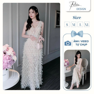 Đầm thiết kế KHÂU Design ren nude tua rua sang chảnh phù hợp đi tiệc đi sự kiện