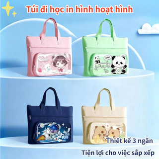 Túi xách hoạt hình Cặp tài liệu học sinh Túi đựng bài kiểm tra Balô học thêm cho trẻ em Túi canvas Đồ dùng học tập. 