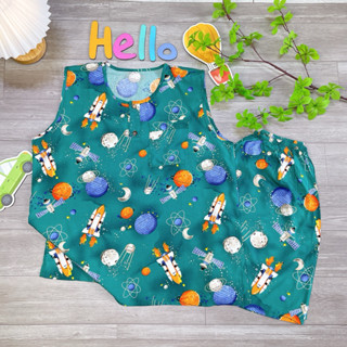 Size 5XL:(55-60kg) Đồ bộ tole tay sát nách quần đùi bé trai thấm hút mồ hôi tốt, màu sắc đa dạng.