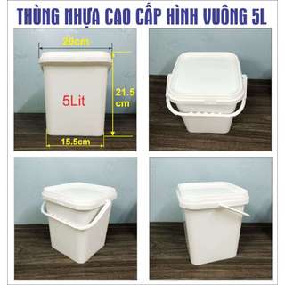 10 Chiếc Xô Nhựa, Thùng Nhựa Hình Vuông 5Lit 350.000đ- Mua SỐ LƯỢNG LỚN giá chỉ 25.000đ