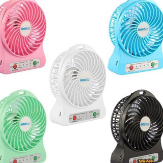 Combo 2 Quạt Mini 3 Tốc Độ Có Đèn Loại Tốt (Có Pin sạc và Cáp sạc)