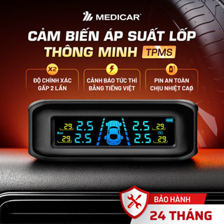 [TPMS] Máy Cảm Biến Áp Suất Lốp Ô Tô MEDICAR - Cảnh báo tức thì bằng Tiếng Việt, đo áp suất lốp chính xác x2 lần