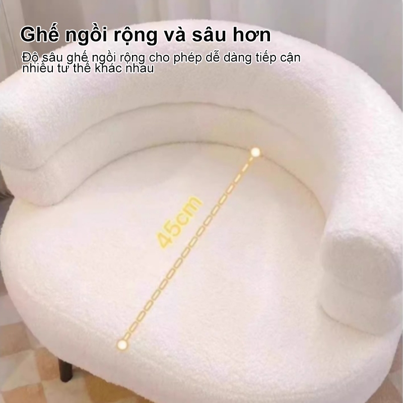 MY Ghế Sofa Ghế Lông Cừu  Lông Cừu Chân decor ngồi bàn trang điểm chất liệu bọc vải nỉ lông cừu mềm mịn êm ái | BigBuy360 - bigbuy360.vn