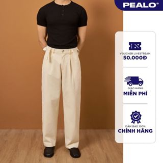 Quần ống suông nam PEALO vải kaki nhung casual pants trơn basic chất liệu mới Loose Pants