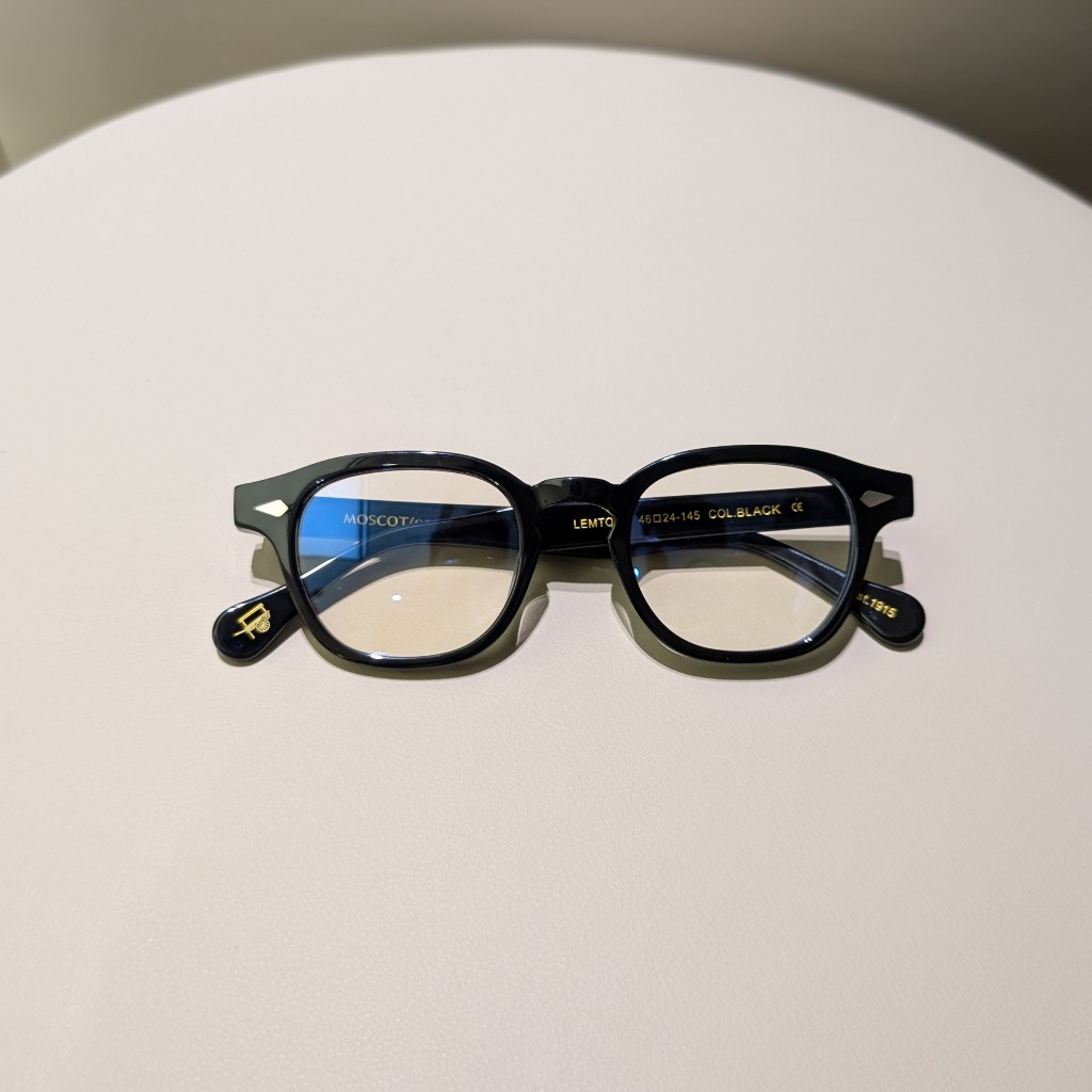Gọng kính Moscot Lemtosh Col.black dáng soft square acetate size 46-24-15 - Fusuma
