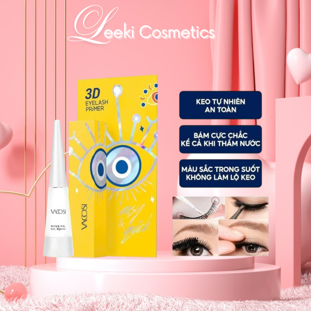 Keo dán mi giả Vacosi Natural Studio Eyelash 3D Primer VM12 8ml Mẫu Mới