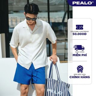 Áo cuban shirt ngắn tay PEALO chất liệu Linen cao cấp