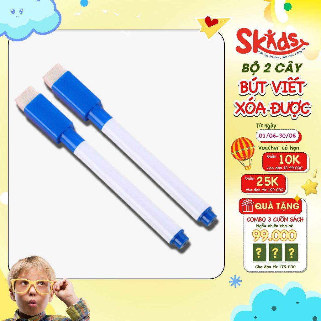 2 Bút lông Viết Xóa được - SKIDS