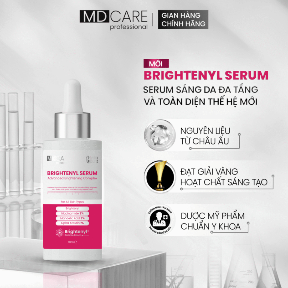 Ảnh 3 của Tinh chất MD CARE Brightenyl, VitaC-Arbutin Serum Sáng Da, Chống Lão Hoá, Giảm thâm nám 30ml