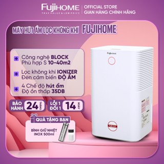Máy hút ẩm lọc không khí 40m2 nhập khẩu FUJIHOME công nghệ máy nén, kết nối Wifi 12L/ngày đa năng phòng ngủ phòng khách