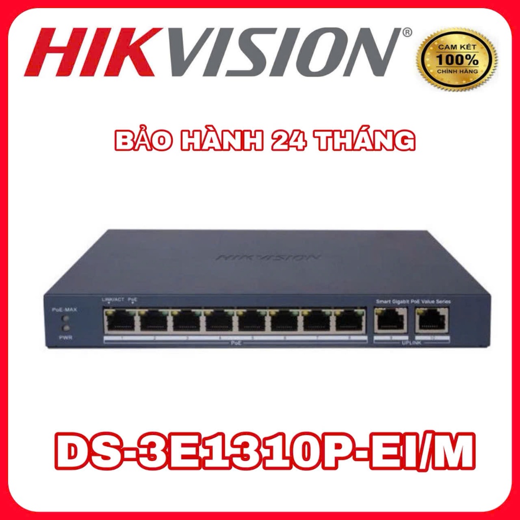 Switch PoE 8 cổng HIKVISION DS-3E1310P-EI/M
