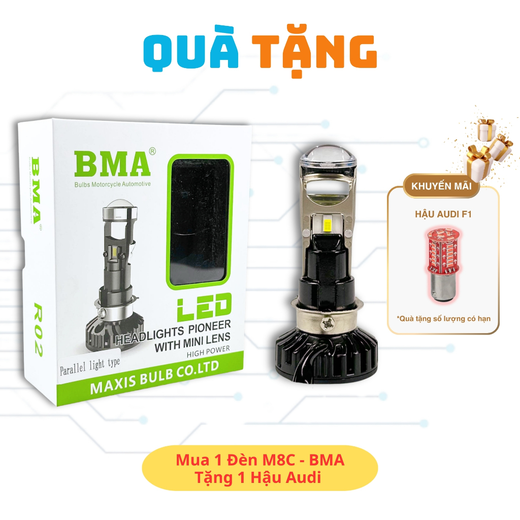 Đèn Bi Cầu M8C BMA, 35W Lắp Zin Xe Dream, Wave Nhỏ, Future 1 , Wave Thái,...